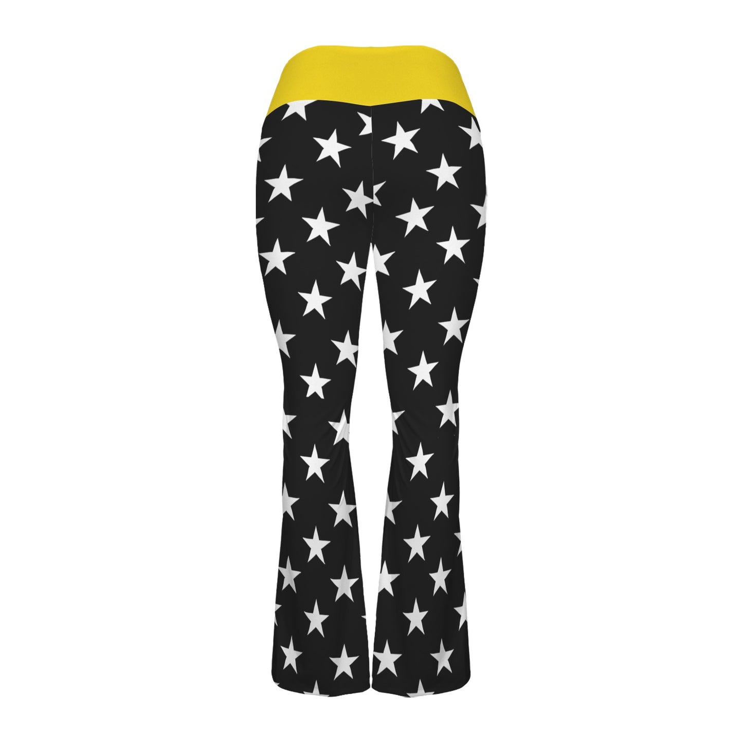 Thin Gold Line Flag Inspired Women's V-Crossover High Waisted Flare Leggings