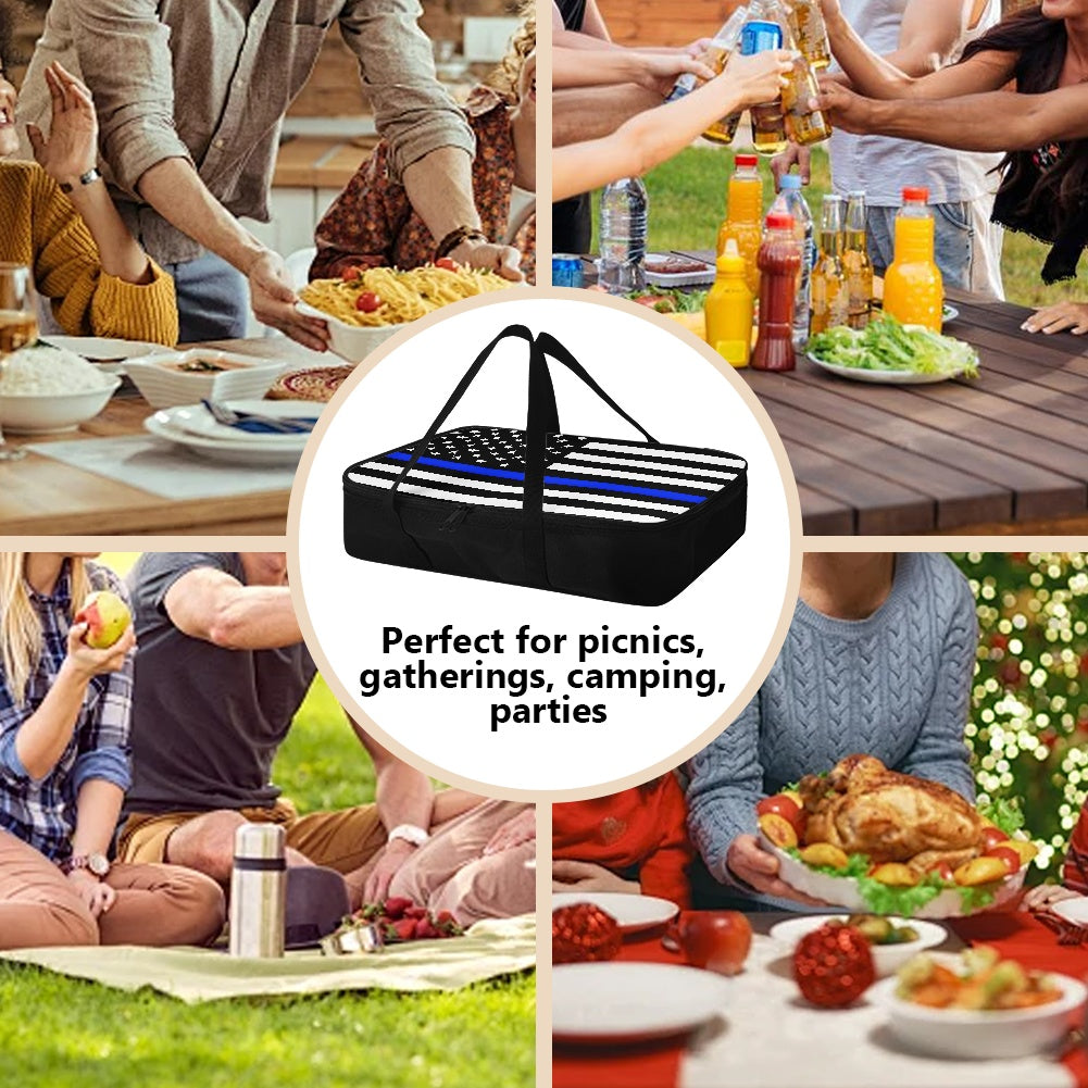 Thin Blue Line Inspired Insulated Casserole Carrier – Durable Hot & Cold Food Bag