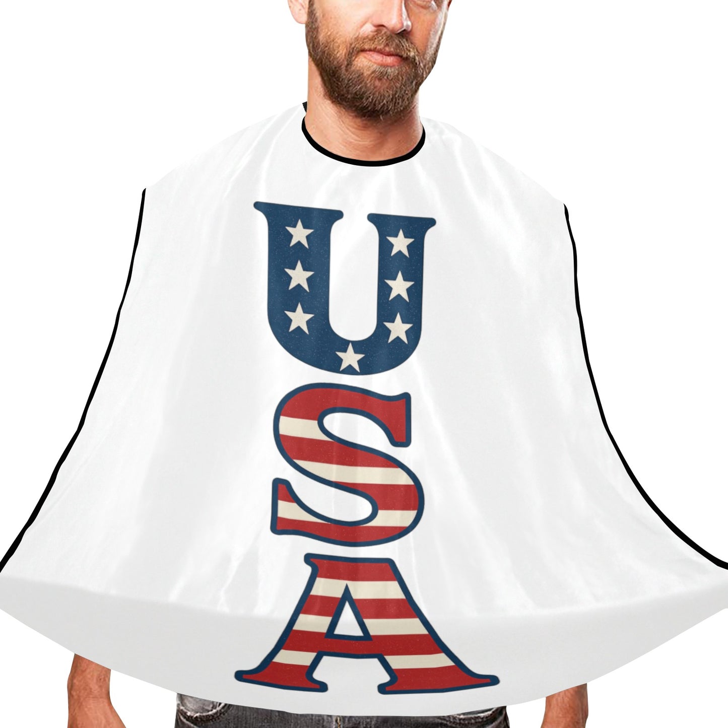 USA/American Flag "USA" Beard Bib Apron for Men Shaving & Trimming