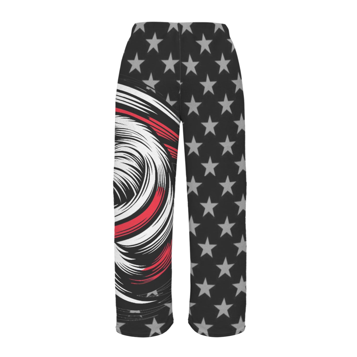 Thin Red Line Flag Inspired Eagle Women's Flannel Pajama Trousers Made in the USA