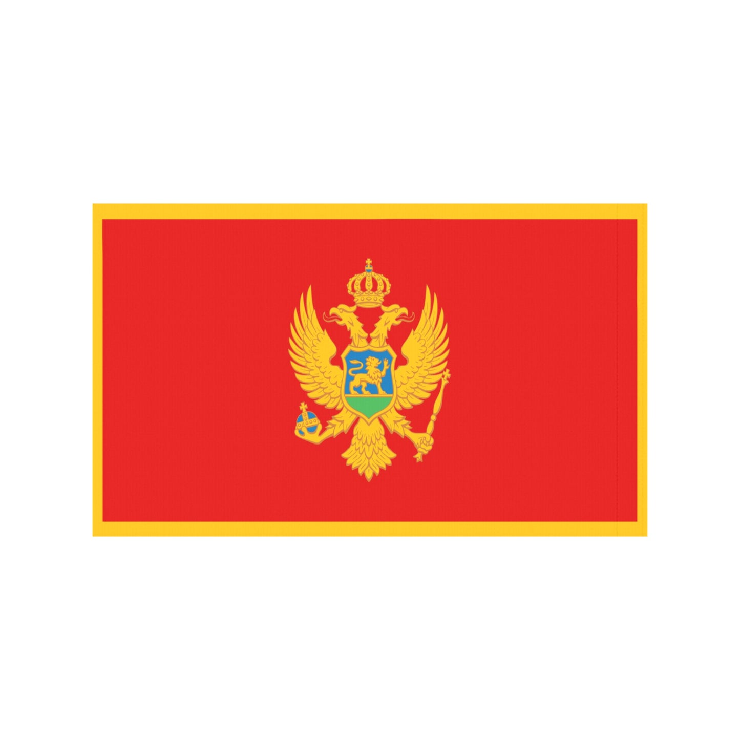 Red and gold Montenegrin flag design from Luv My Flag.