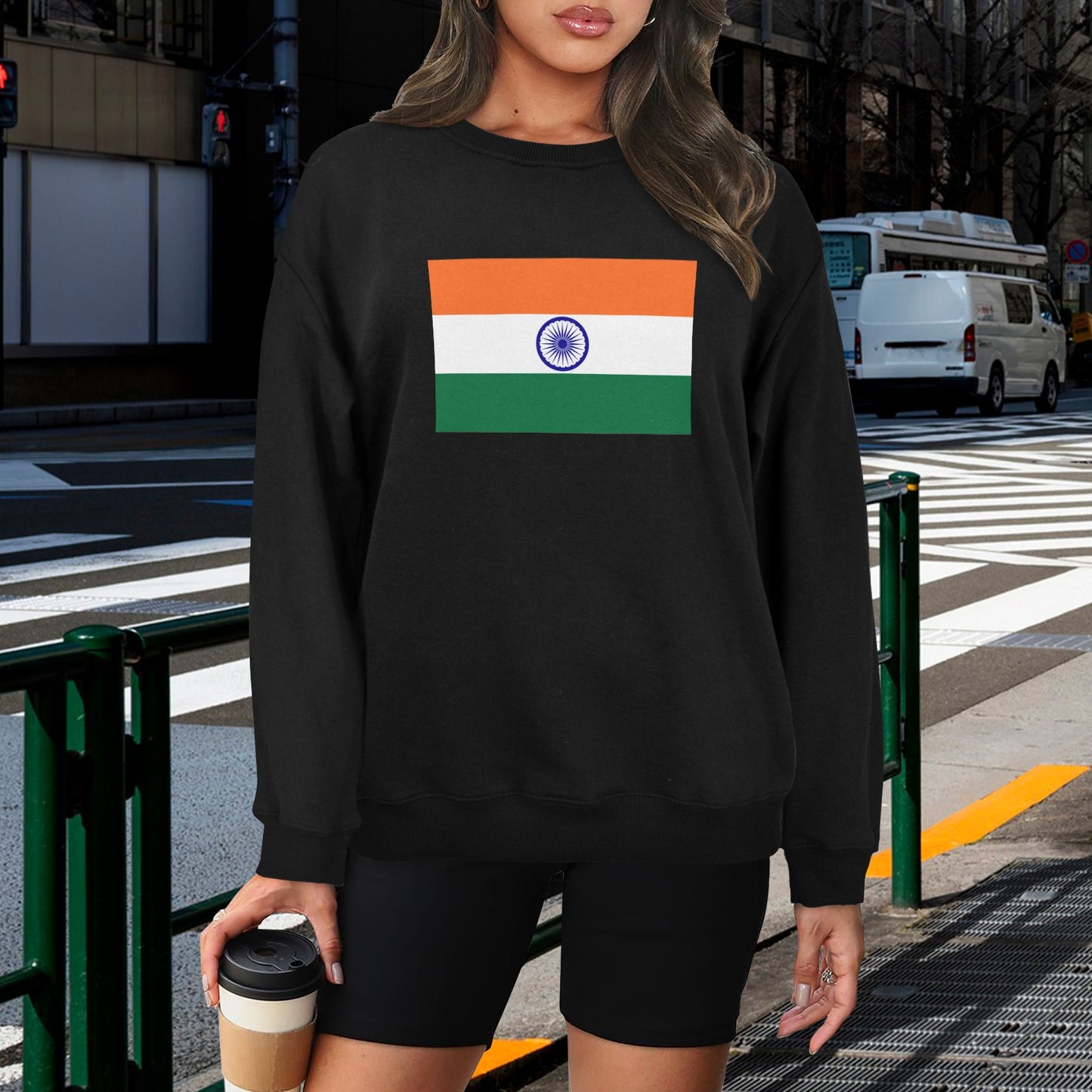 India Flag Unisex Fleece Sweatshirt (Made in the USA)