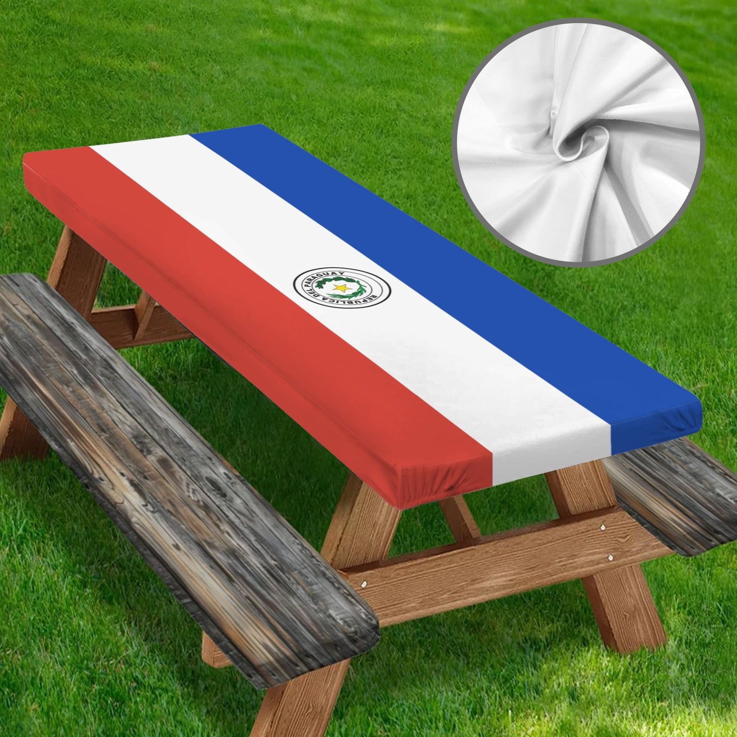 Paraguay Flag Picnic Table Cover (72" x 30") (Made in the USA)