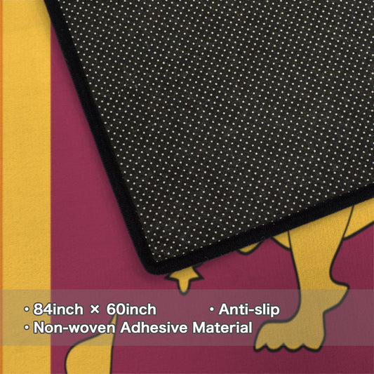 Sri Lanka Flag Inspired 84x60 Inch Area Rug with Black Binding (Made in the USA)