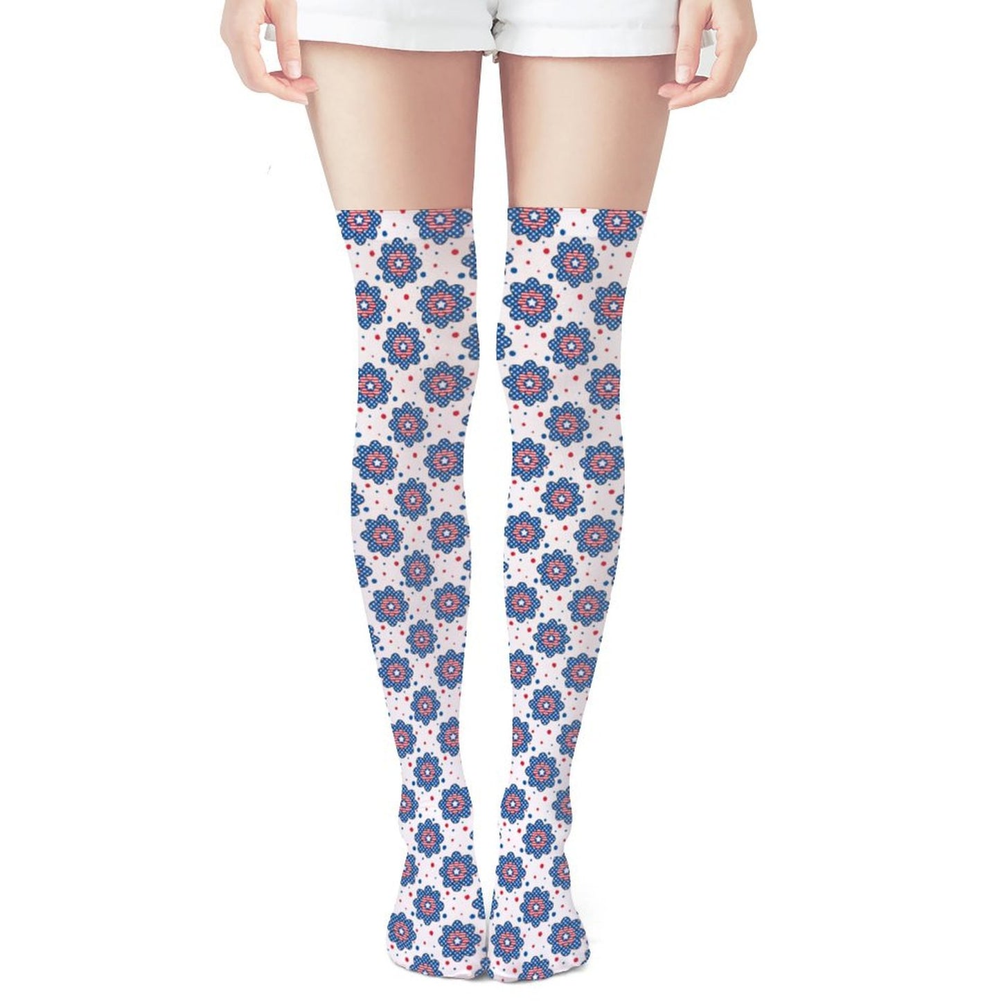USA/American Flag Inspired Design (style-1) Trendy Stockings(Long)