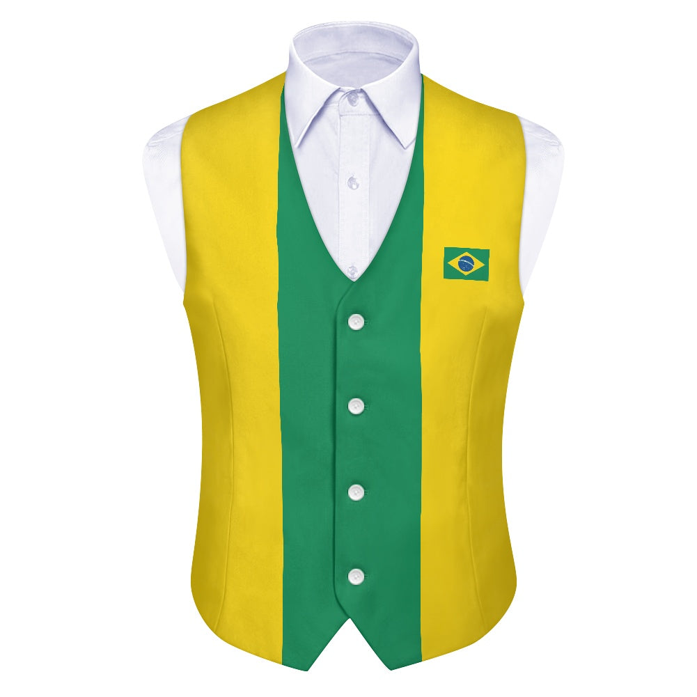 Brazil Flag Suit vest jacket