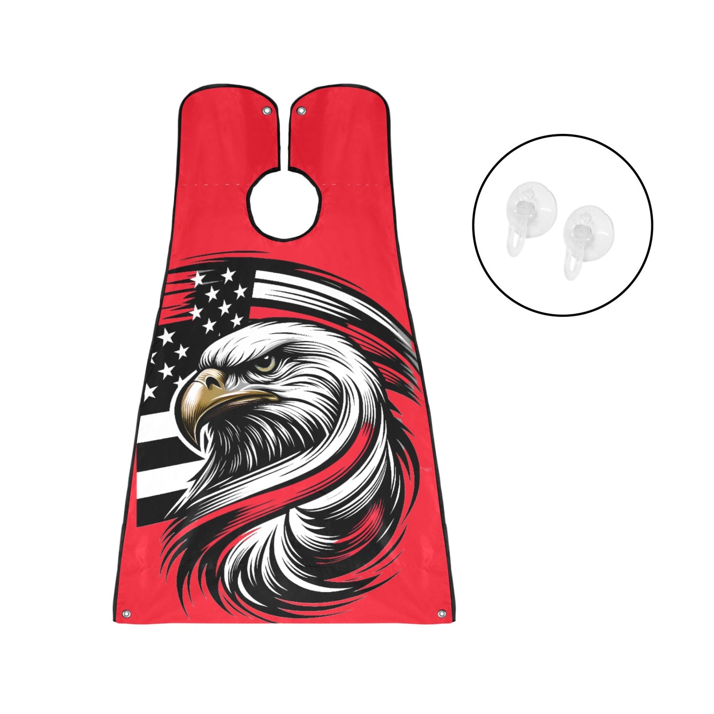 Thin Red Line Flag Eagle Beard Bib Apron for Men Shaving & Trimming
