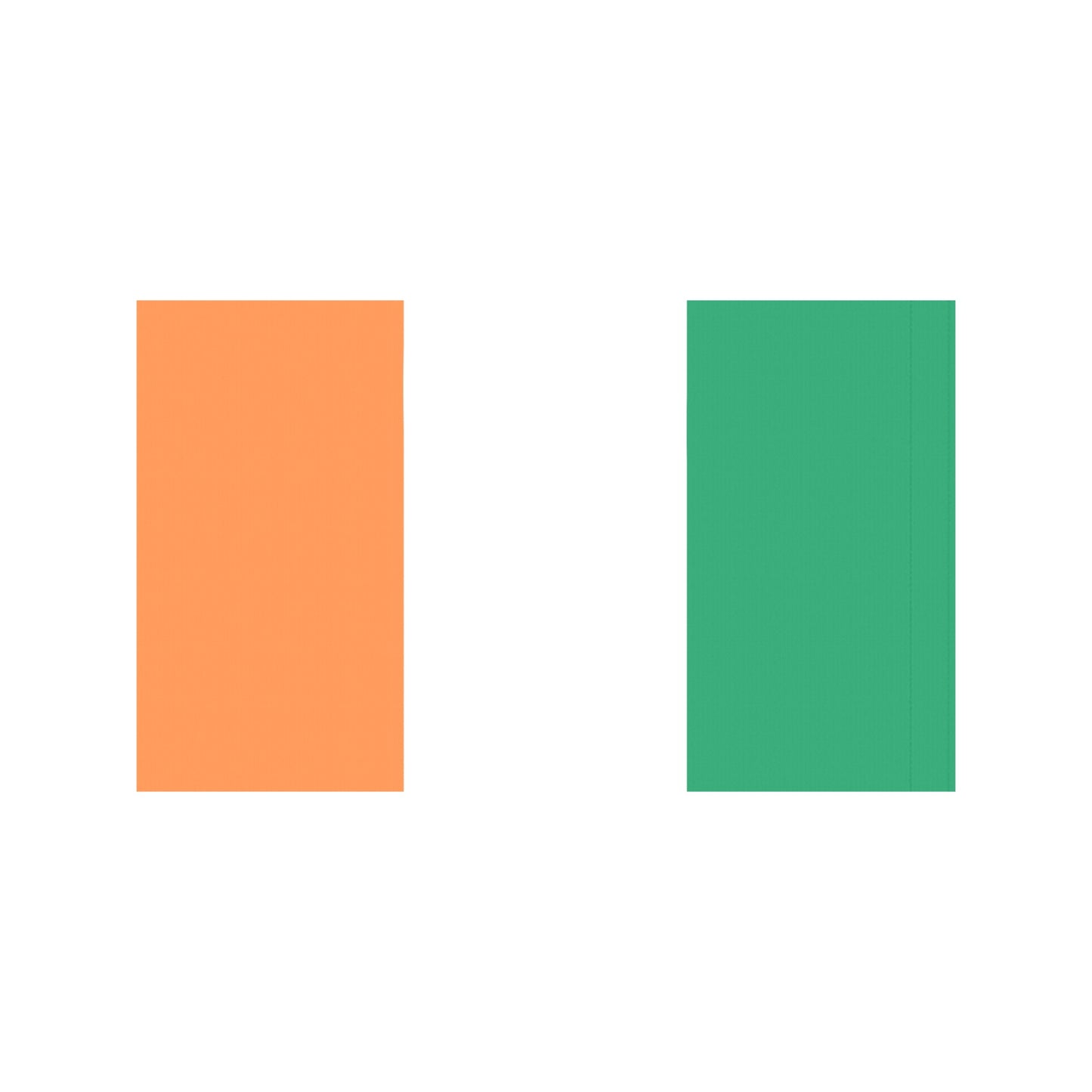 Luv My Flag's abstract design, orange and green blocks.