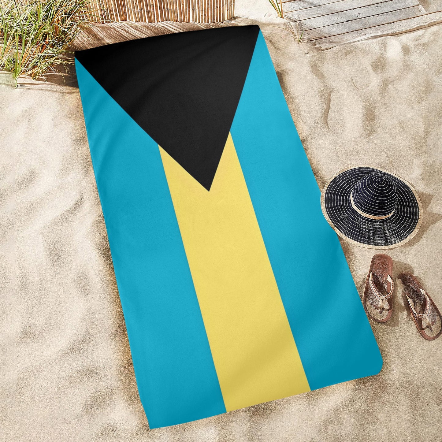 Bahamas Flag Beach Towel 31"x71" (Made in USA)