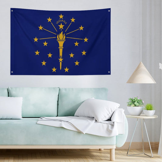 Indiana Flag Inspired Wall Mount Flag with Four Grommets (35x59 in)