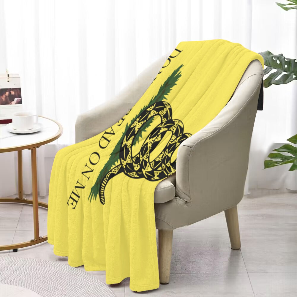 Yellow "Don't Tread On Me" blanket by Luv My Flag.