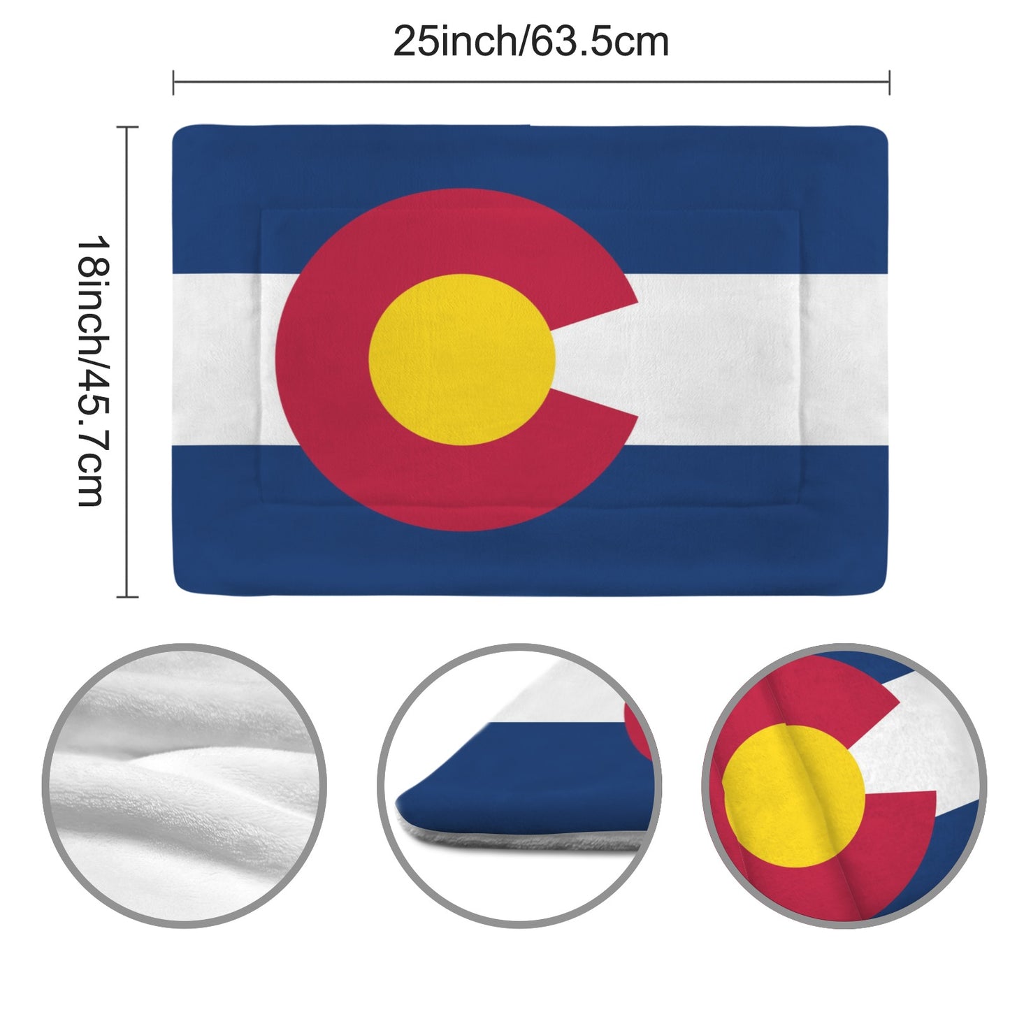 Colorado Flag Inspired Pet Mat 25x18inch (Made in the USA)