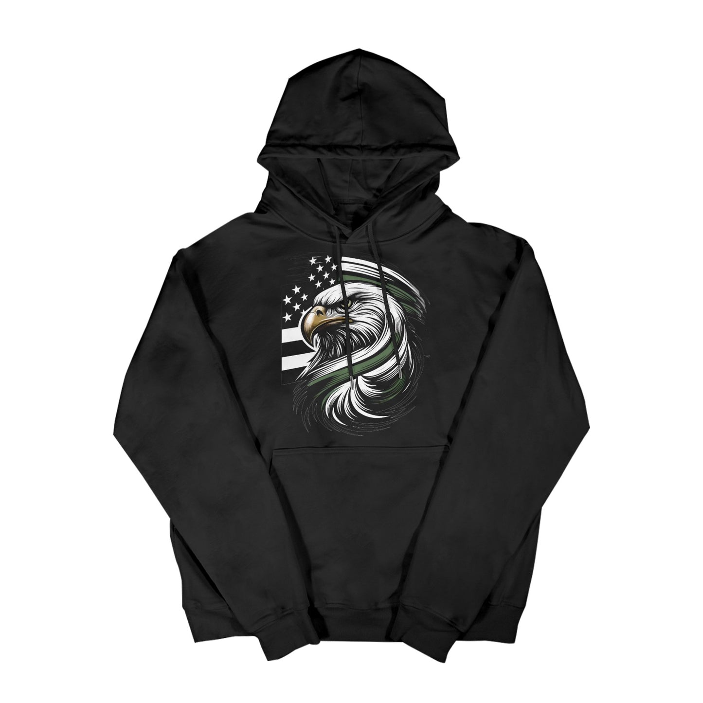 Thin Green Line Flag Inspired Eagle Women's Hoodie Made in the USA