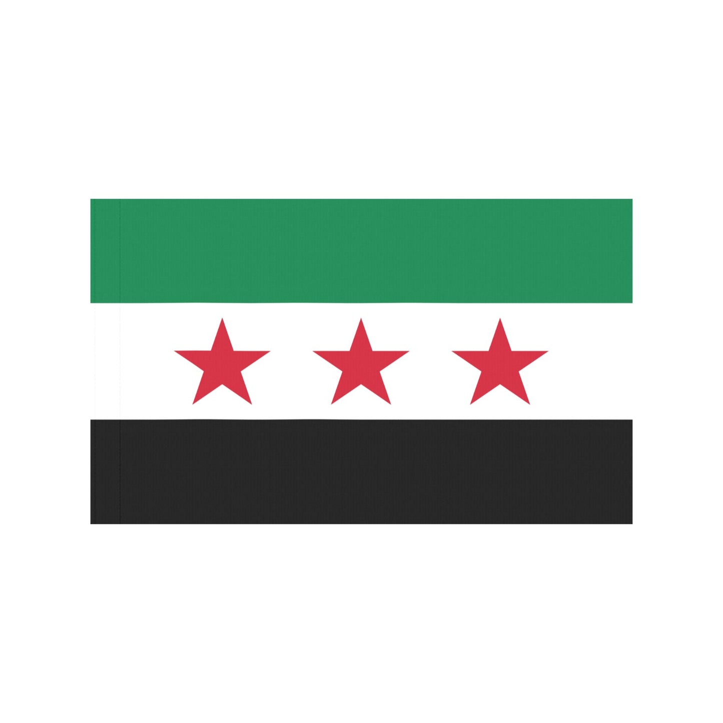 Luv My Flag: Green, white, black stripes, red stars.