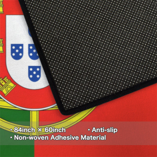 Portugal Flag Inspired 84x60 Inch Area Rug with Black Binding (Made in the USA)
