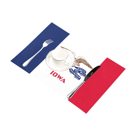 Placemat featuring Iowa flag design by Luv My Flag.