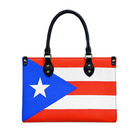 Puerto Rico Flag Bag With Island Swag – PU Leather Purse With Bold Tag - Luv My Flag