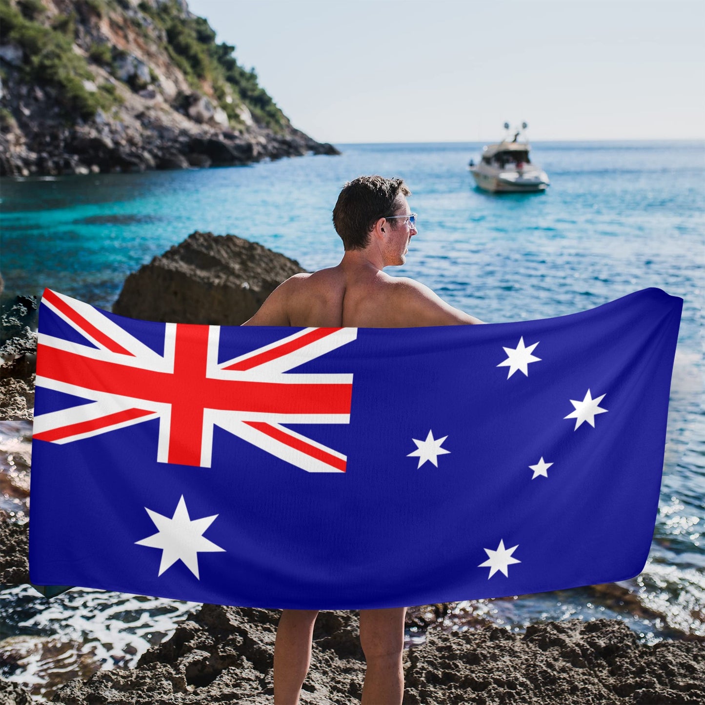 Australia Flag Beach Towel 31"x71" (Made in USA)