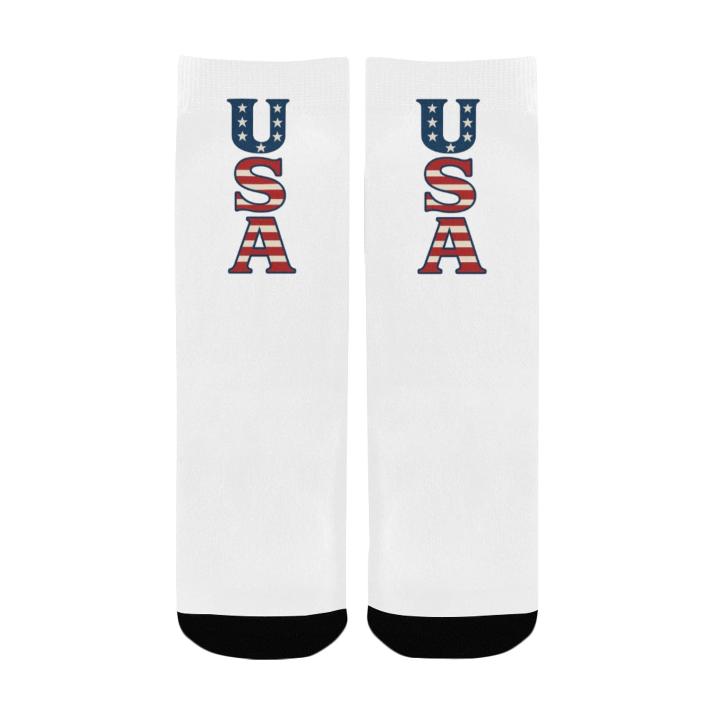 USA/American Flag Inspired "USA" Kid's Custom Socks (Made in the USA)