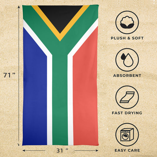 South Africa Flag Beach Towel 31"x71" (Made in USA)