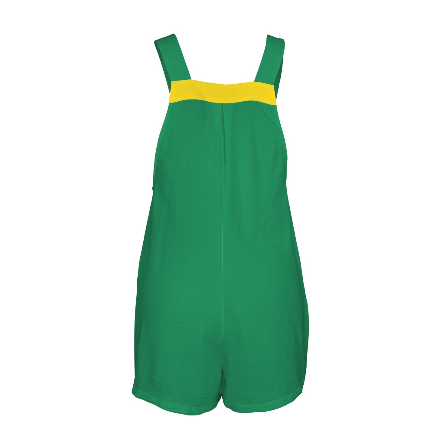 Brazil Flag Inspired Pocket Bib Short Romper