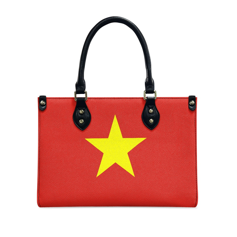Vietnam Flag Star Style PU Leather Handbag – Bold and Versatile - Luv My Flag