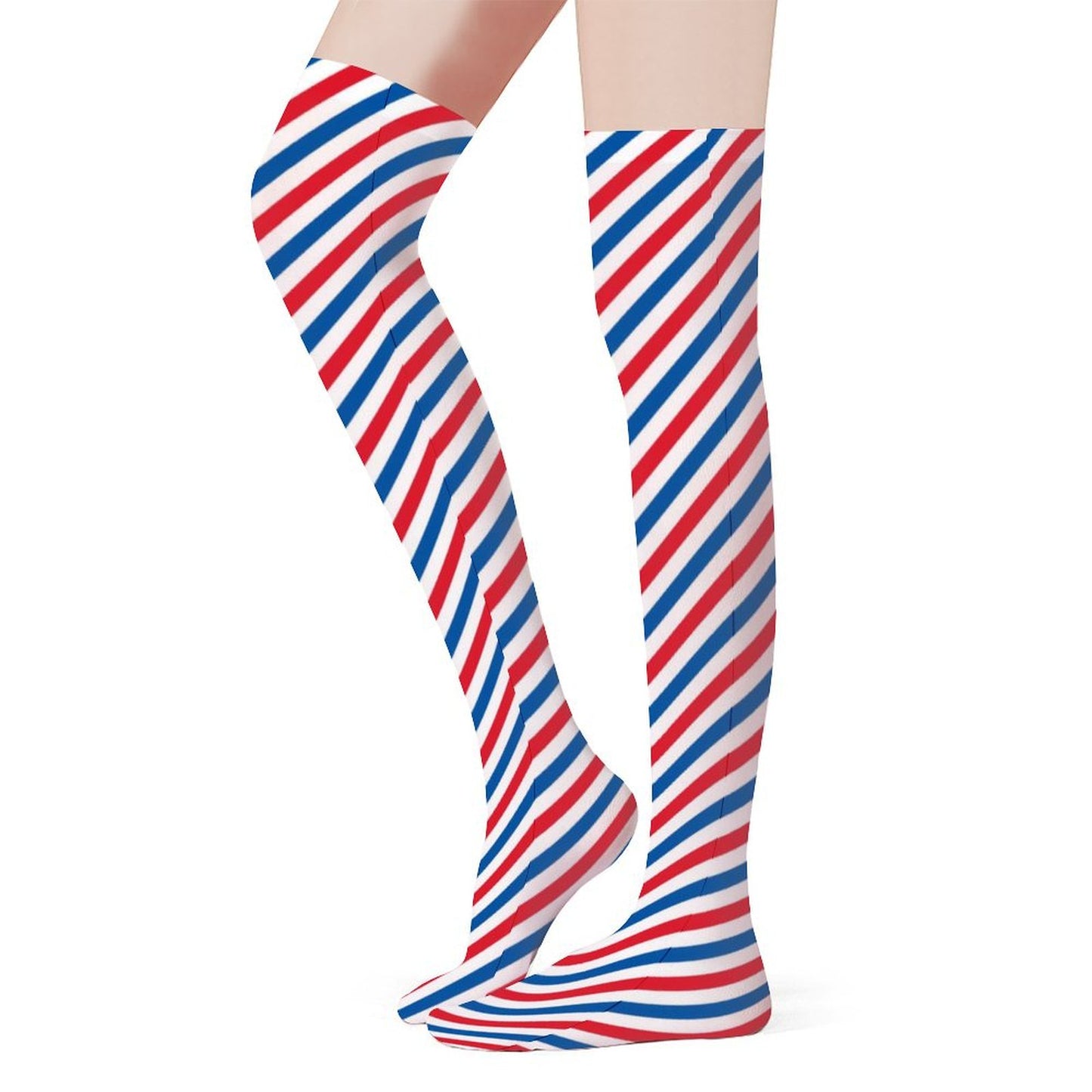 USA/American Flag Inspired Stripes Design Trendy Stockings(Long)