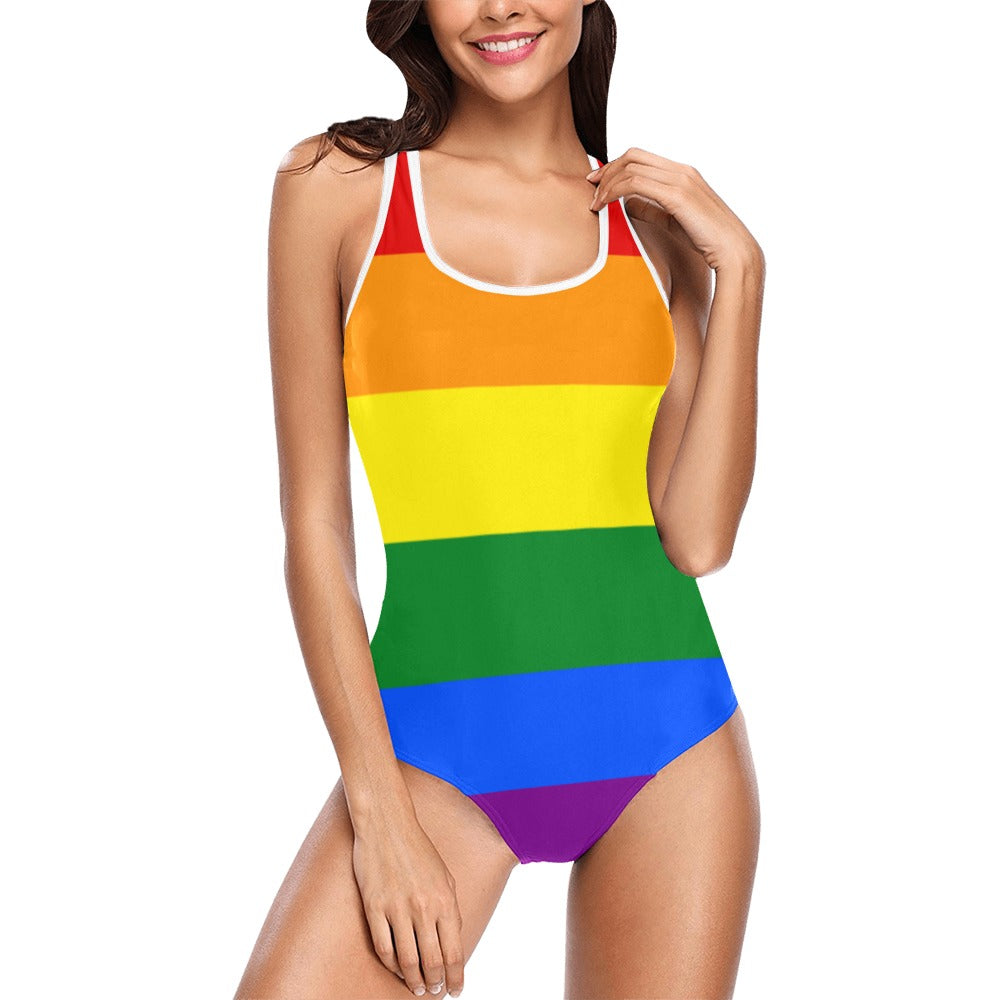 Rainbow Flag Inspired Women's Tank Top Bathing Swimsuit