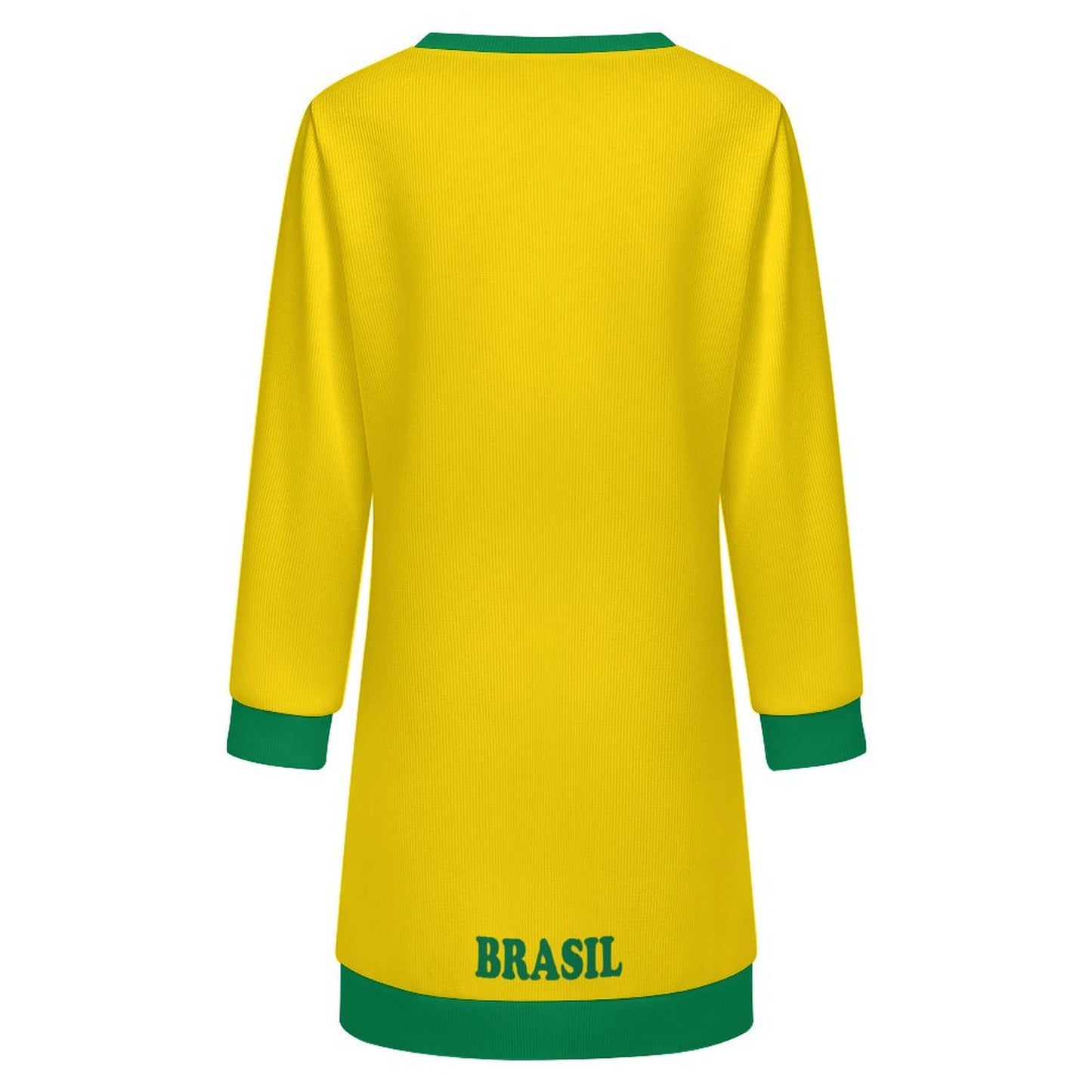 Brazil Flag Inspired Sweater Dress