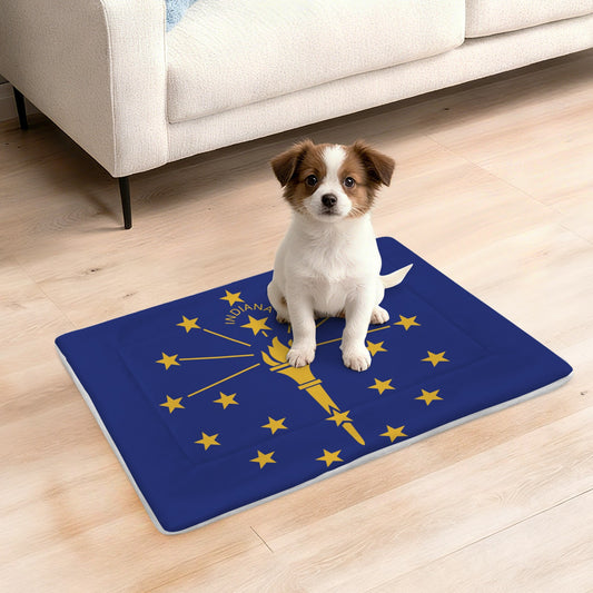 Indiana Flag Inspired Pet Mat 25x18inch (Made in the USA)
