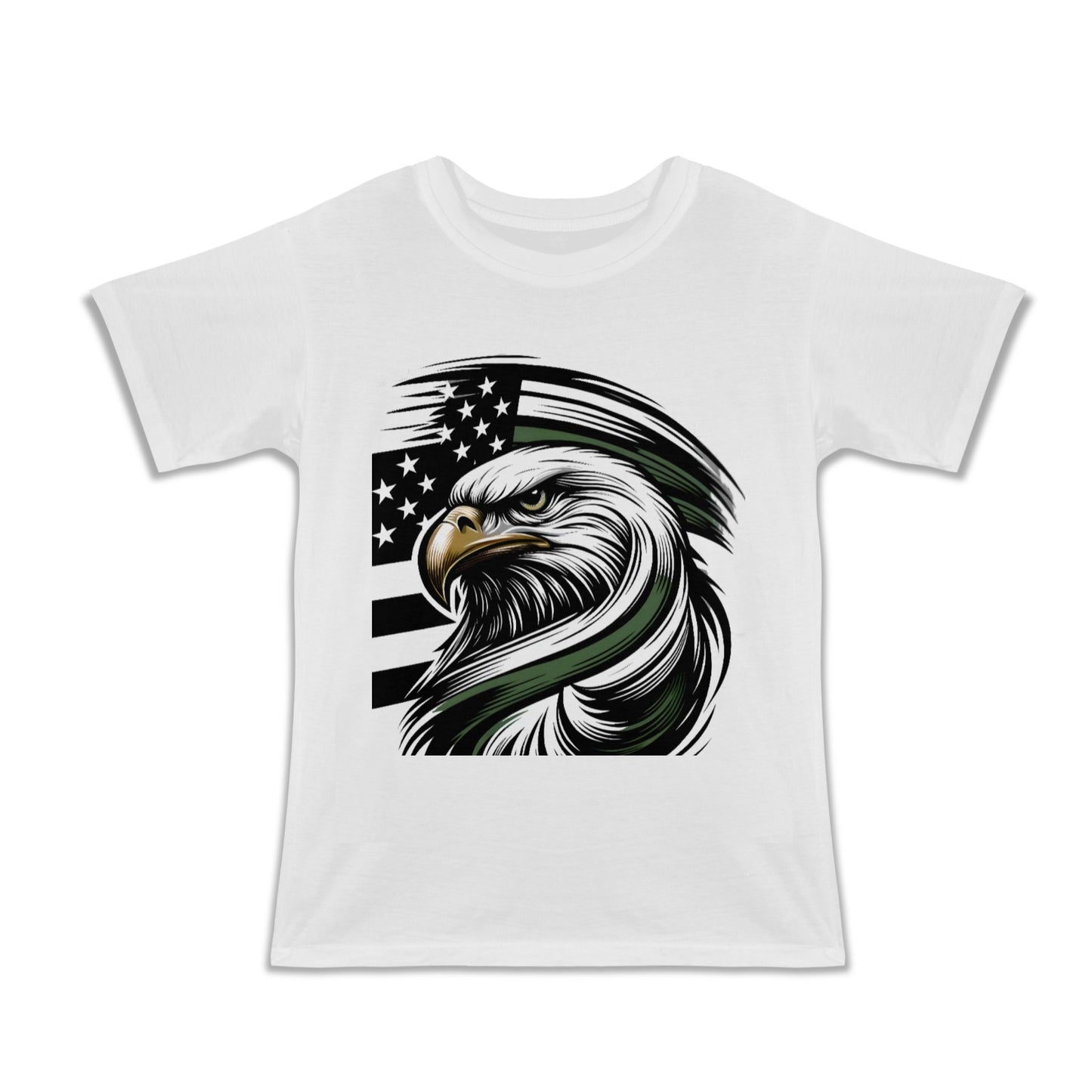 Thin Green Line Flag Eagle Girls T-Shirt Made in the USA