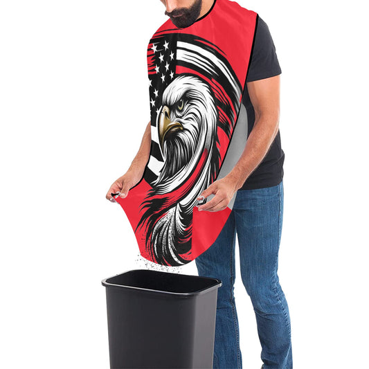 Thin Red Line Flag Eagle Beard Bib Apron for Men Shaving & Trimming