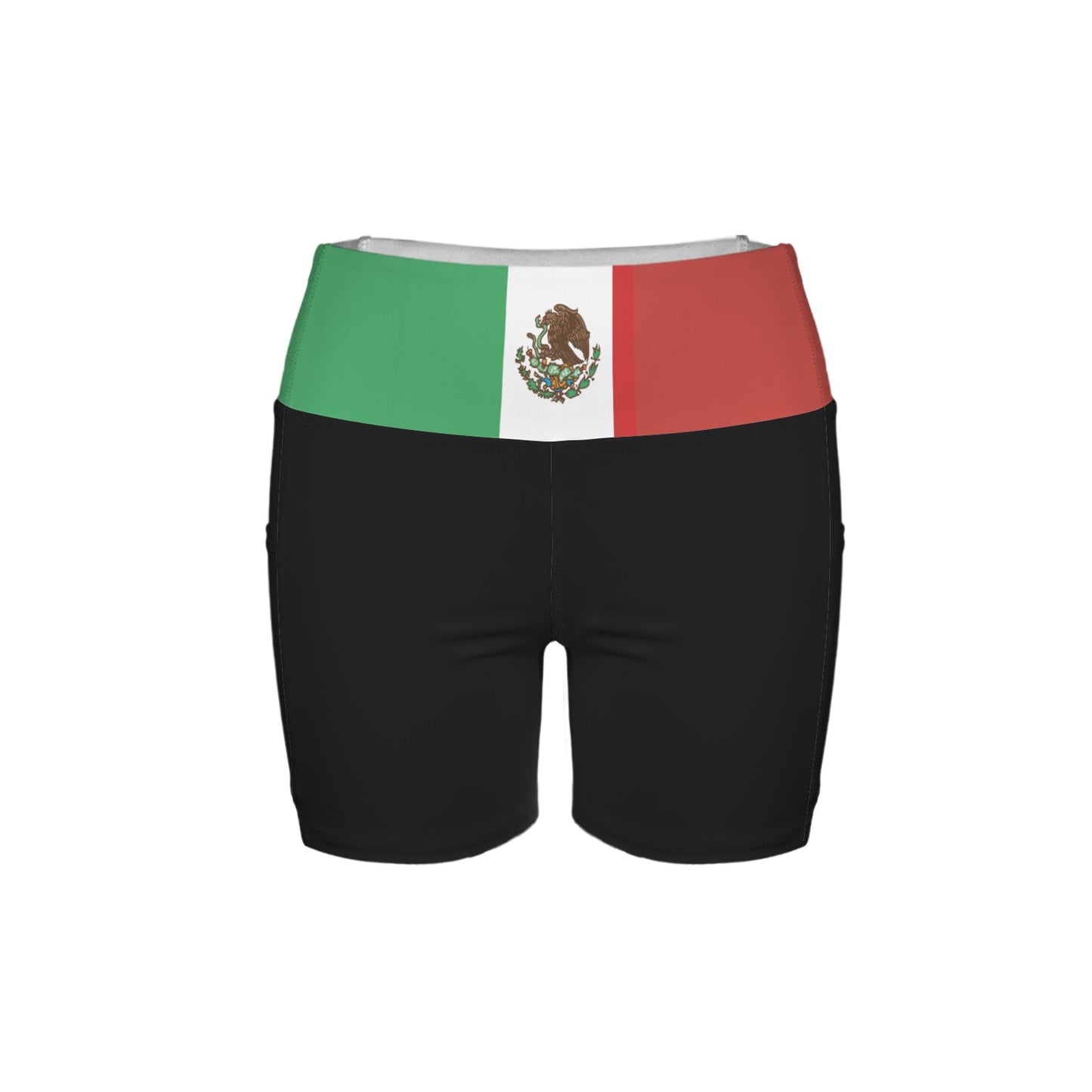 Mexico Flag Inspired Pocket Yoga Active Shorts
