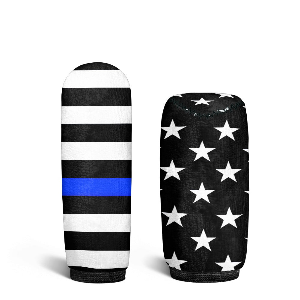 Thin Blue Line Flag Inspired Gear Lever Cover+Hand Brake Cover