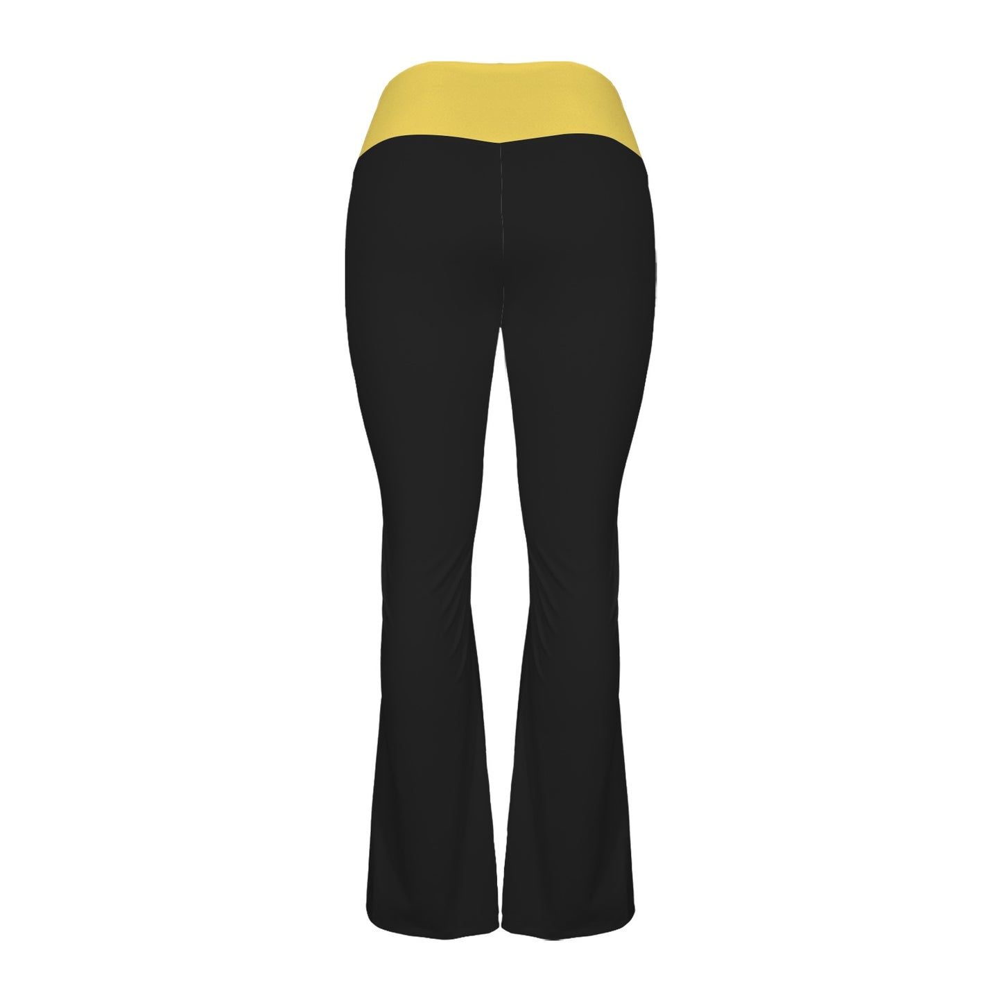 Thin Gold Line Flag Inspired Women's V-Crossover High Waisted Flare Leggings