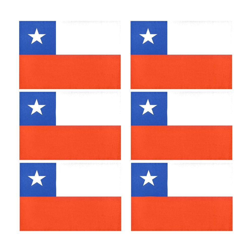 Chile Flag Placemats 12" x 18" (Set of 6)