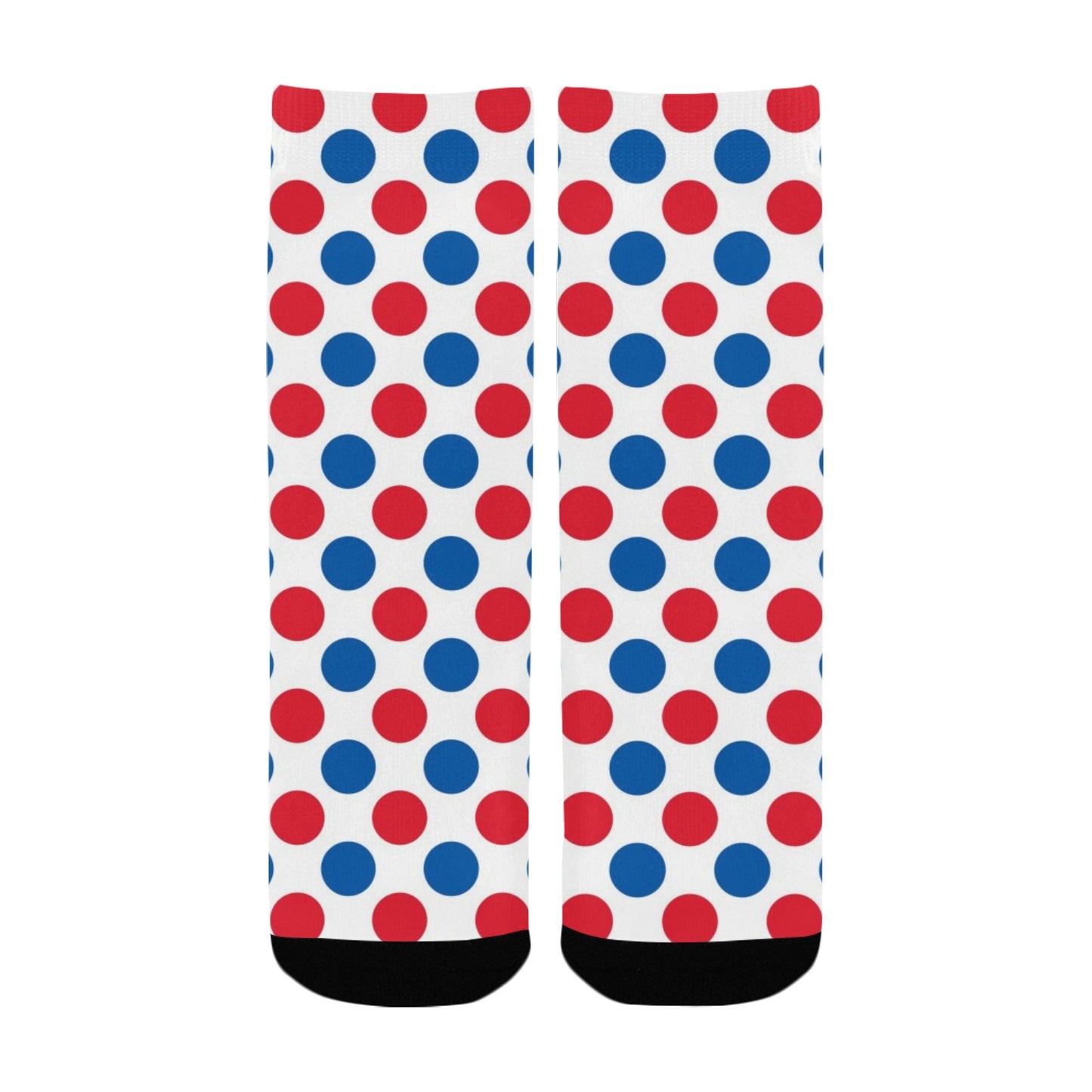 USA/American Flag Inspired Polka Dot Pattern Kid's Custom Socks (Made in the USA)