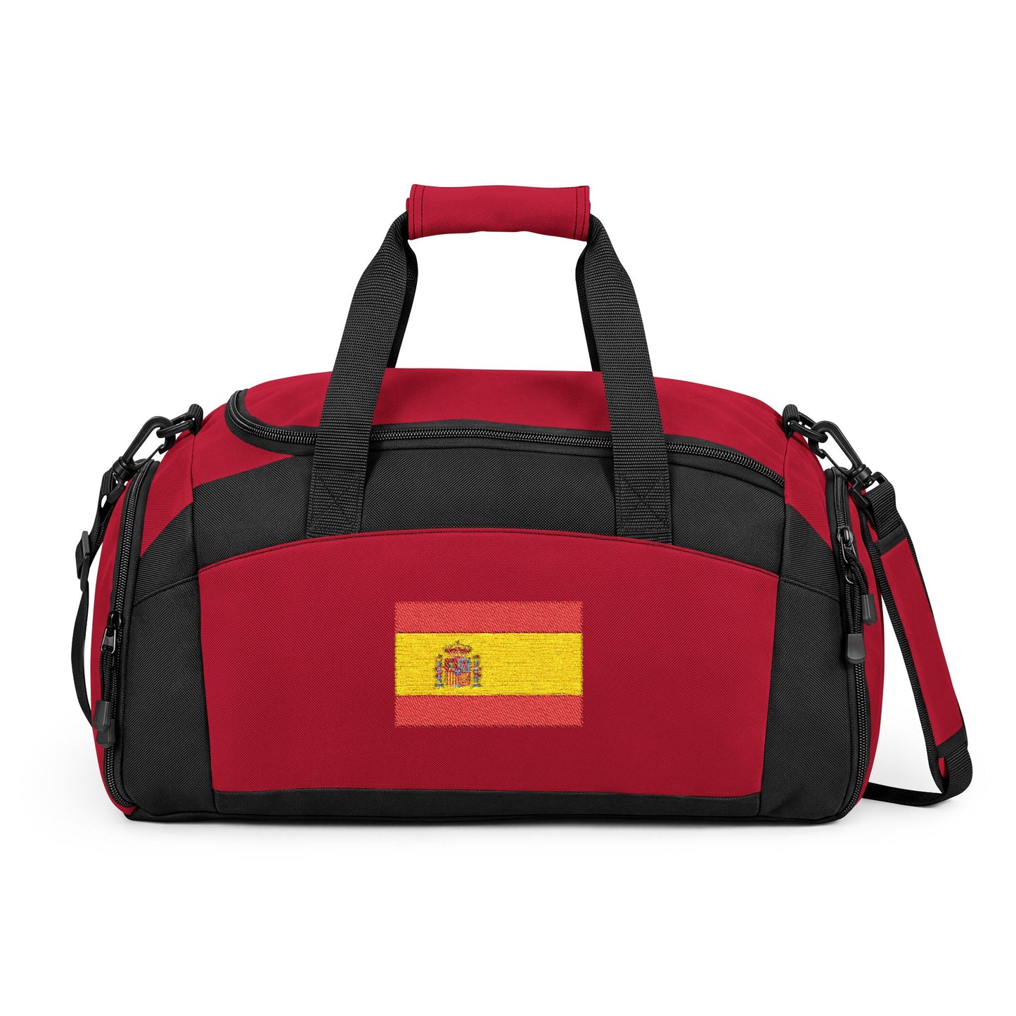 Spain Flag Gym Bag — Black Duffle with Embroidered Spain Flag