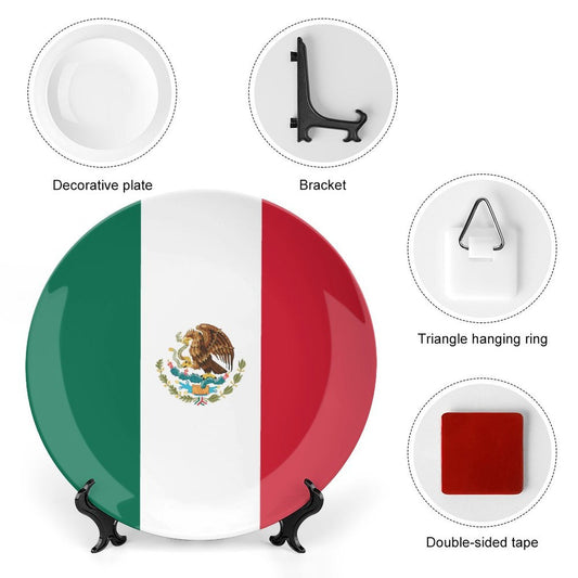 Mexico Flag Inspired Bone China Decorative Plate