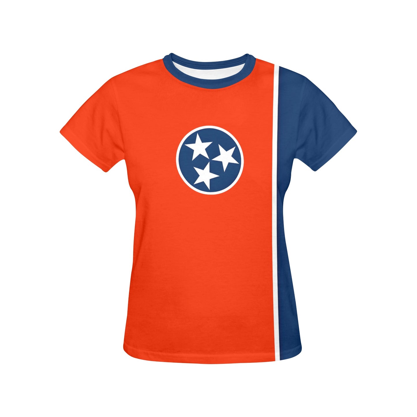 Tennessee Flag Inspired Women's All Over Print Crew Neck T-Shirt(T40-2)(Made in Queens)