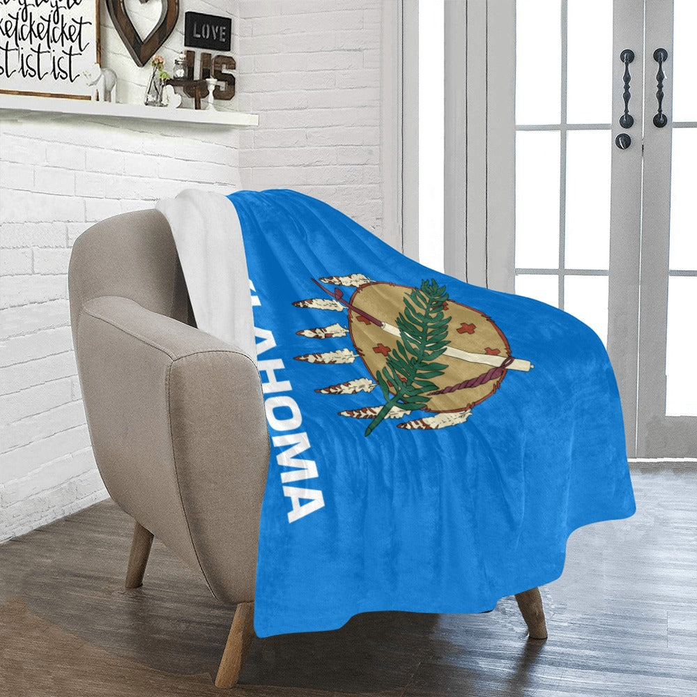 Cozy blanket featuring Oklahoma flag by Luv My Flag.