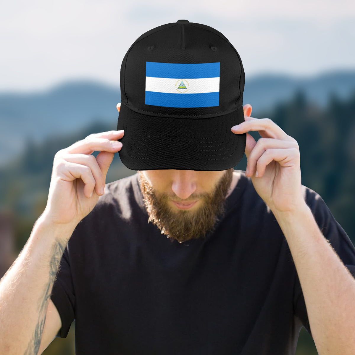 Nicaragua Flag Inspired Baseball Cap | Printed in the USA