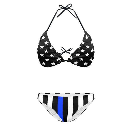 Thin Blue Line Flag Inspired Women's Bikini