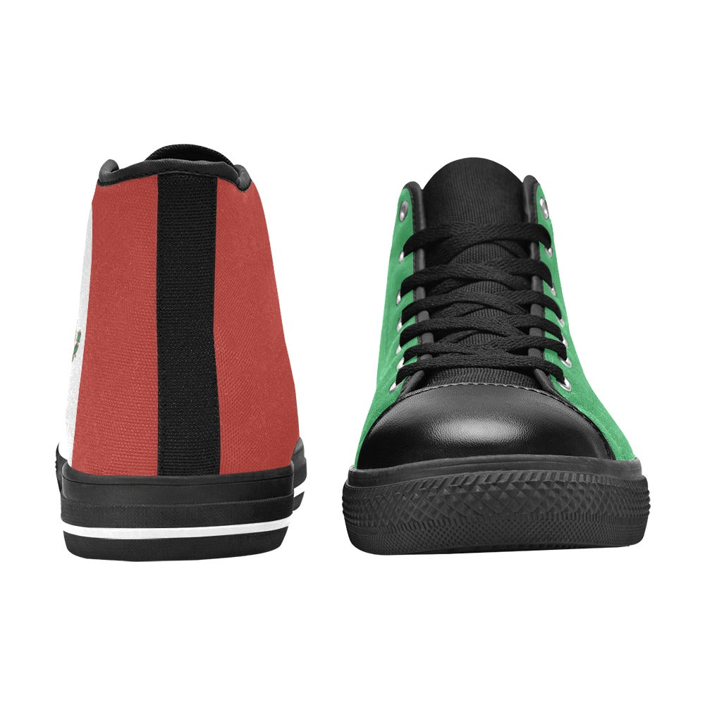 Mexico Flag High Top Canvas Men's Shoes