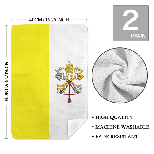 Vatican City Flag Inspired Kitchen Towel 40X60cm (Pack of 2) (Made in the USA)