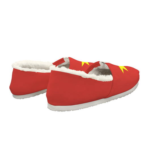 Vietnam Flag Inspired Women's Fleece-Lined Canvas Slip-On