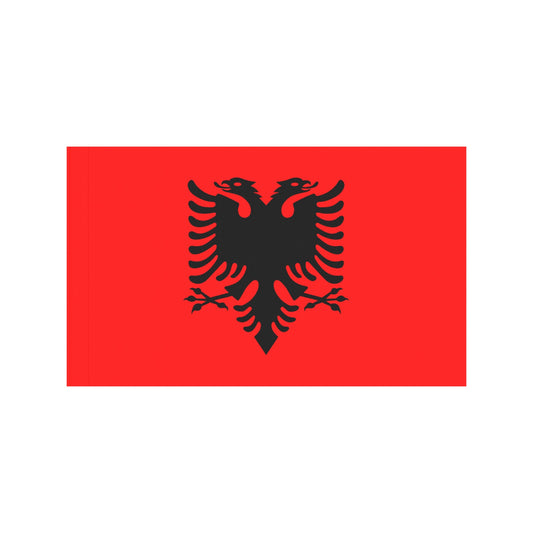 Red flag with black double-headed eagle, Luv My Flag.