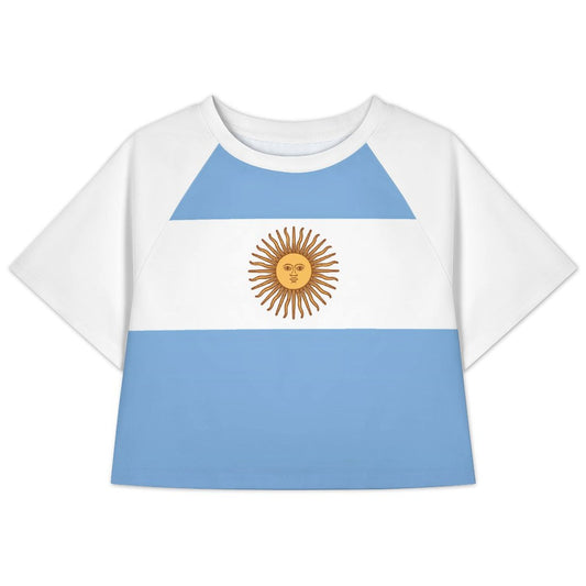 Argentina Flag Inspired Women's Cropped Shirt