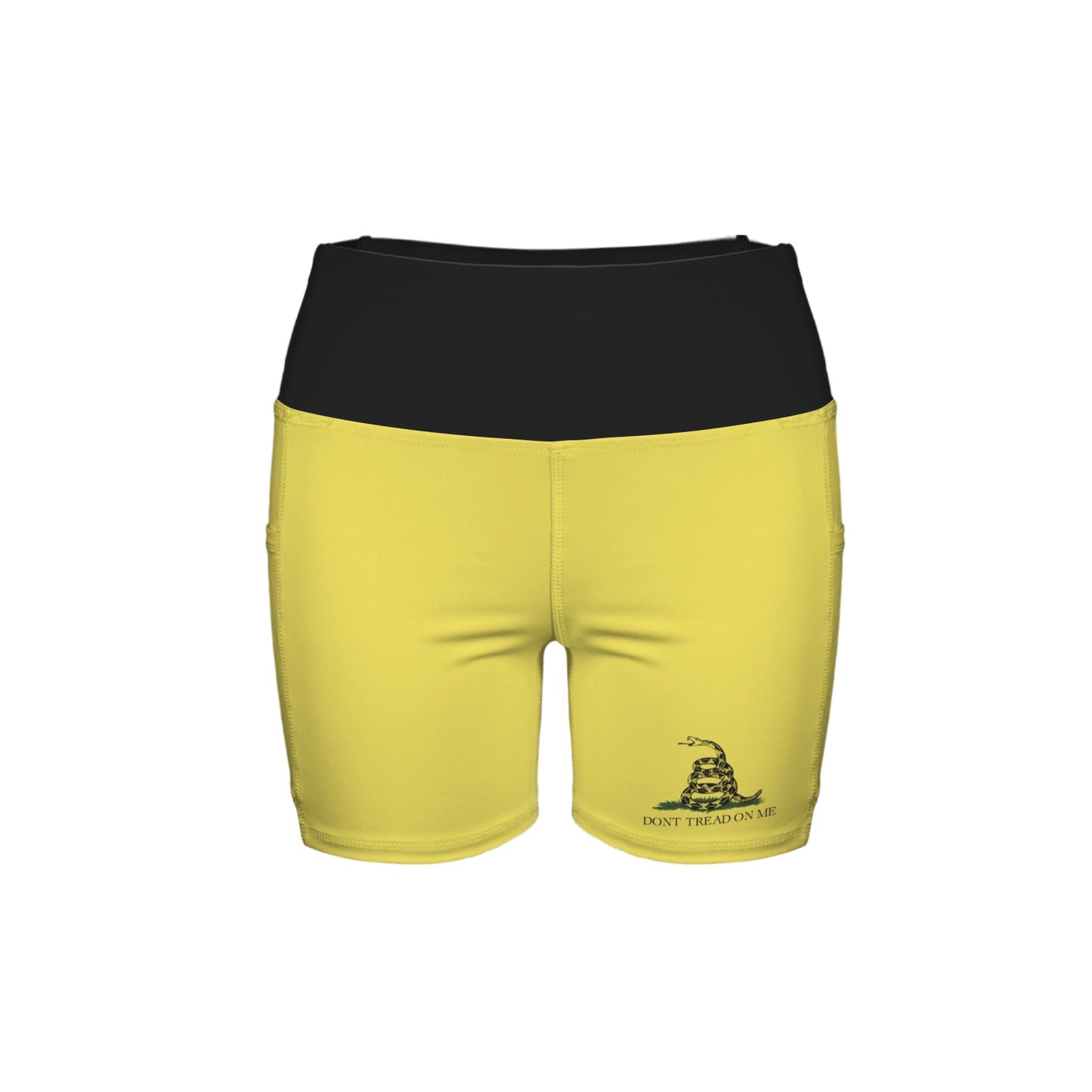 Gadsden Flag Inspired Pocket Yoga Active Shorts
