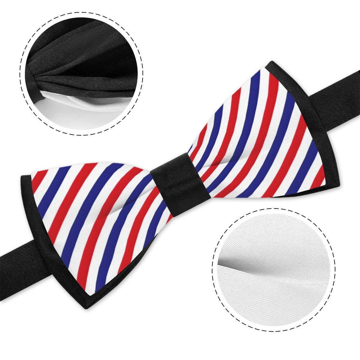 American Stripes Swagger Bow Tie – Red White Blue Diagonal Statement - Luv My Flag